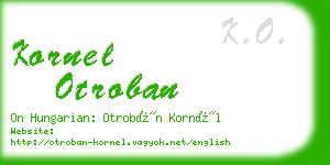 kornel otroban business card